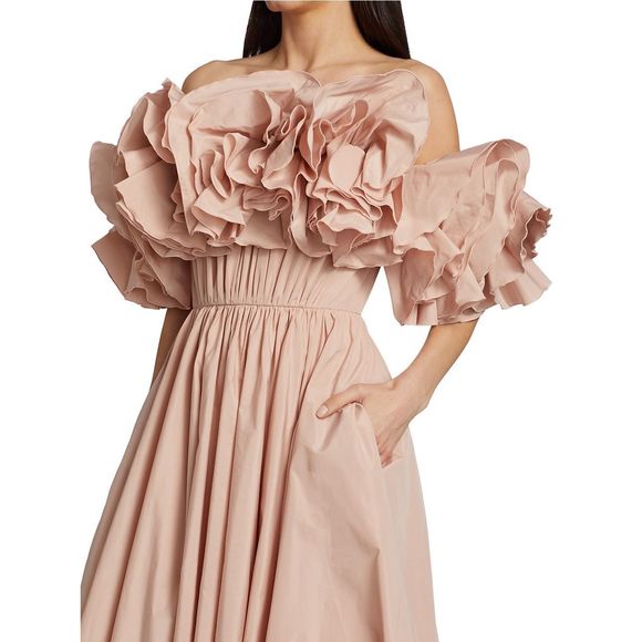 Jason Wu Collection Off-The-Shoulder Ruffle Taffeta Gown - Picture 6 of 13